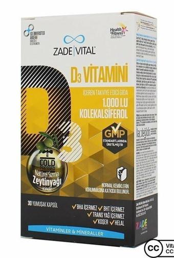 Zade Vital D3 Vitamin 30 Kapsül