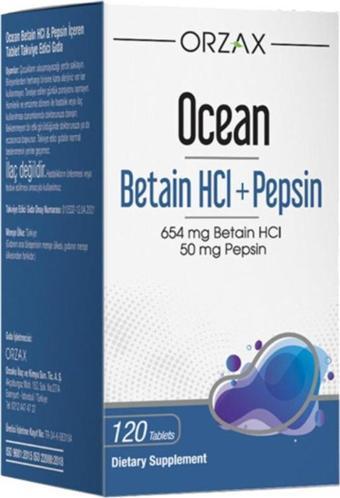 Ocean Betain Hcı+ Pepsin Takviye Edici Gıda 120 Tablet