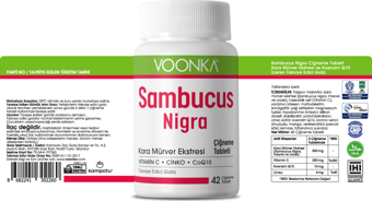 Voonka Sambucus Nigra 42 Çiğneme Tablet