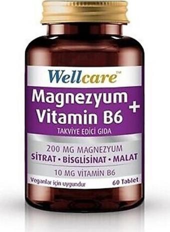 Wellcare Magnezyum Vitamin B6 Takviye Edici Gıda 60 Tablet