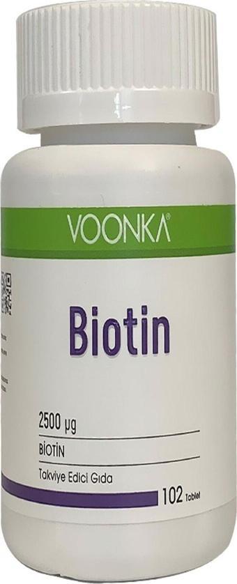 Voonka Biotin 2500 Mcg 102 Tablet 8680807008496