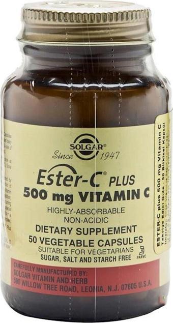 Solgar Ester-C Plus 500 Mg 50 Kapsül 033984010383