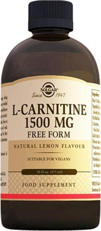 Solgar Limon Aromalı Gıda Takviyesi L-Carnitine Içeren Likit 1500 Mg 473 Ml