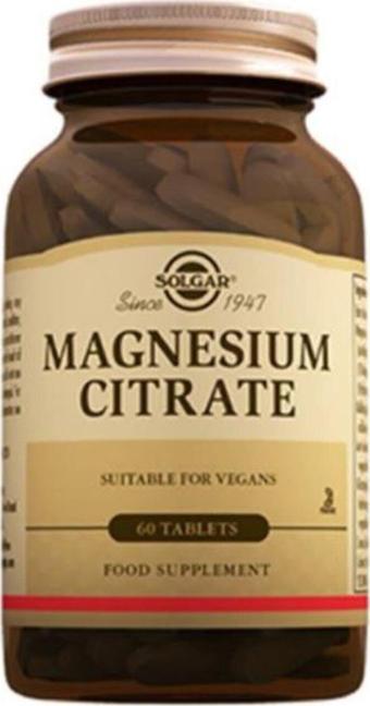 Solgar Magrnesium Citrate Magrnezyum Sitrat 60 Tablet