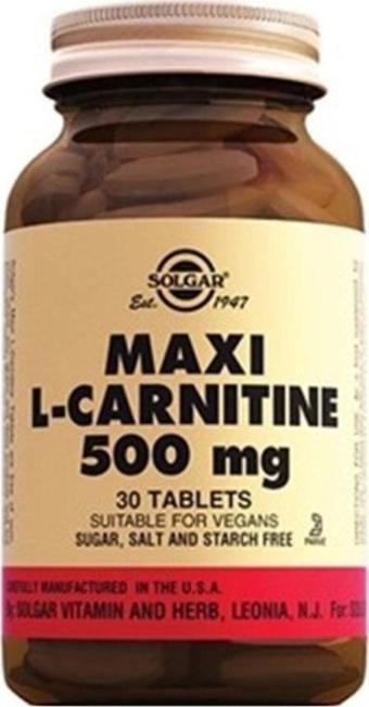 Solgar Maxi L-Carnitine 500 Mgr 30 Tablet