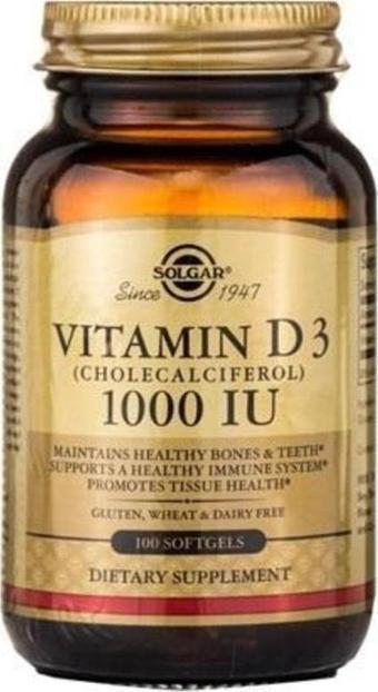 Solgar Vitamin D3 1000 Iu 100 Tablet