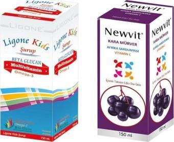 Newvit Ligone Kids Multivitamin Şurup 150 Ml + Sambucus Nigra Şurup