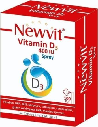 Newvit Vitamin D3 400 Iu Sprey 30 ml