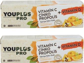 Youplus Pro Vitamin C Çinko Propolis Vitamin D 15 Efervesan Tablet 2 Adet