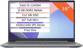 Lenovo IdeaPad Slim 3 16IAH8 83ES0033TR i5-12450H 8 GB 512 GB SSD UHD Graphics 16" WUXGA Notebook