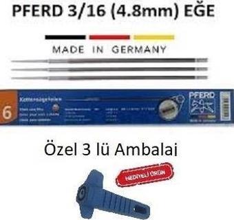 Pferd 3/16 (4.8mm) Motorlu Testere Eğesi Orta 3lü Paket