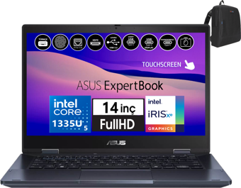 Asus Expertbook B3 Flip B3402FVA Intel Core I5-1335U 40GB 2tb SSD 14" Fhd Dokunmatik WIN11PRO B3402I58512S0D44