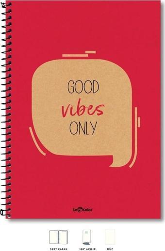 LeColor A4 Defter Düz 200 syf Kırmızı Eco