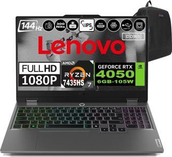 Lenovo Loq 15ARP9 Amd Ryzen 7 7435HS Ddr5 32GB 512GB SSD RTX4050-6GB 300NITS 15.6" 144Hz Fhd Freedos Taşınabilir Bilgisayar 83JC00CRTRF05 + Zetta Çanta