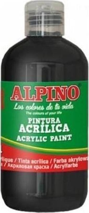 Alpino Akrilik Boya Şişe 250 ML Siyah Akrilik Boya