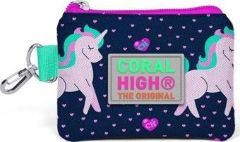 Coral High Kids Lacivert Pembe Unicorn Desenli Bozuk Para Çantası 21720