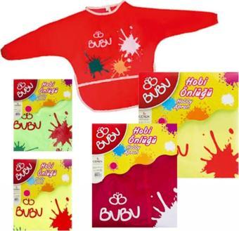 Bu-Bu Boyama Önlüğü 6-8 Yaş Su Geçirmez Boyama Önlüğü (Karışık Renk 1 Adet)