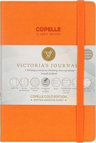 Victorias Journals 5501 Copelle Gold Bujo Defter 14X20 cm 57 gr Krem 152 Yp Turuncu Nkt