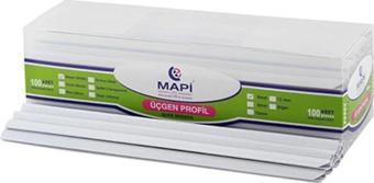 Mapi Profil Sırtlık Plastik Geniş Üçgen 90-120 Sayfa 12 MM Beyaz (100 Lü Paket)