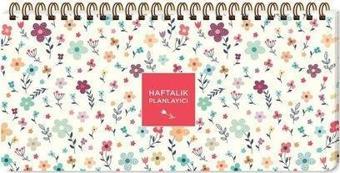 Keskin Color Spiralli Planner Krem Çiçek 13x27 Cm Spiralli Haftalık Planlayıcı