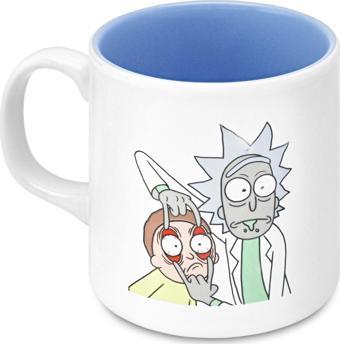 Mabbels Kupa Rick And Morty Mug Dış Beyaz İç Mavi Mug Kupa Bardağı