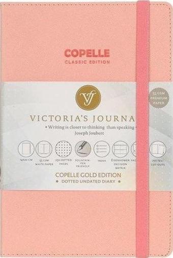 Victorias Journals 5502 Copelle Gold Bujo Defter 14X20 cm 57 gr Krem 152 Yp Pembe Nkt