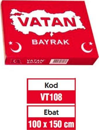Vatan Bez Bayrak Türk %100 Polyester 100x150 Cm