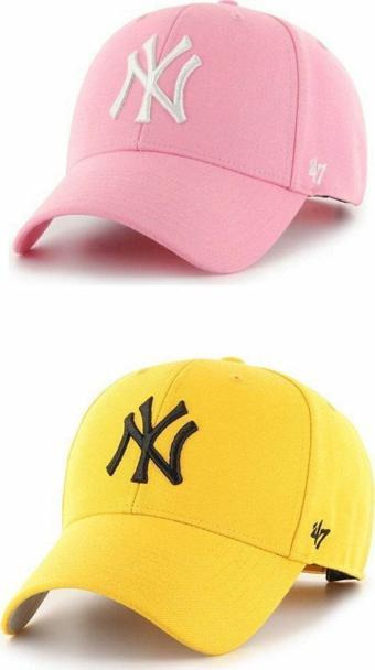 Gyess Moda Spor Ny Şapka Unisex 2'Li Takım Arkası Cırtlı Ayarlanabilir