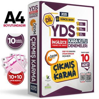 2025 YDS İNGİLİZCE ÖSYM Çıkmış Karma Kara Kutu Deneme Paketi 10lu Türkiye Geneli Video Çözümlü - Karakutu Yayınları