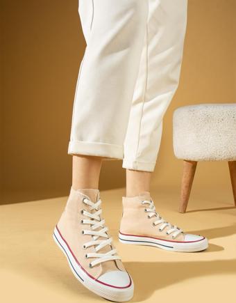 Pembe Potin Rahat Taban Cnvrs Kadın Sneaker 10-3030-22Keten