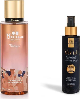 Vivid Orgasmo Swinger Vücut Spreyi 250 ml - Vivid Saç Spreyi Çiçeksi Koku Provitamin B5  150 ml