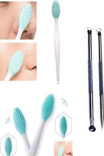 Tineke Burun Siyah Nokta Cilt Ve Yüz Temizleyici Temizleme Fırçası Peeling Fırça Çilek Ve 2'Li Komedon