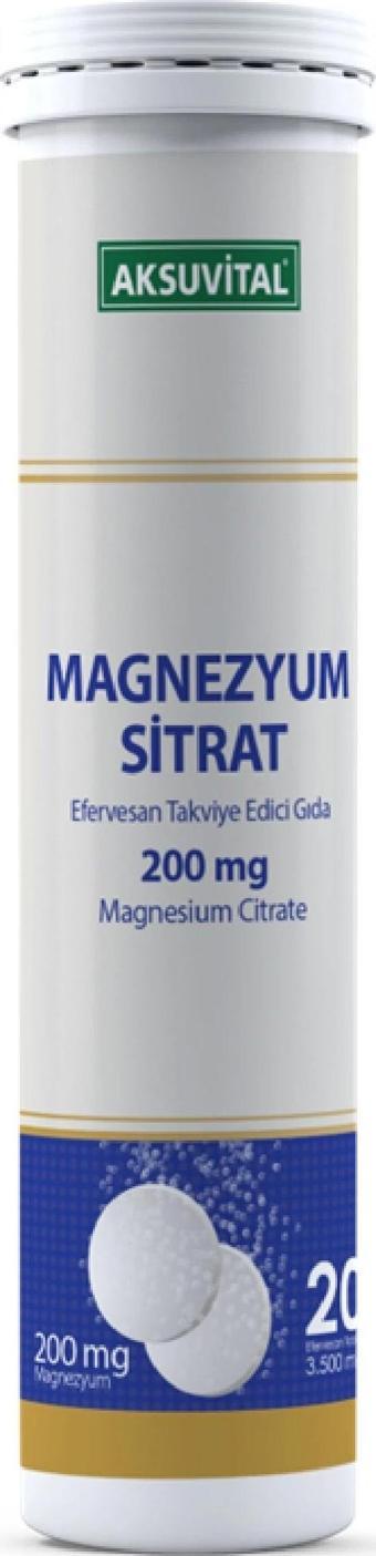 Aksu Vital Magnezyum Sitrat Efervesan 20 Tablet