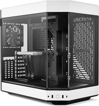 Y60 Siyah-Beyaz Temperli Cam USB 3.2 E-ATX Premium Mid Tower Gaming Kasa (CS-HYTE-Y60-BW)