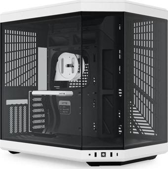 Y70 Panda Temperli Cam USB 3.2 E-ATX Dual Chamber Mid Tower Gaming Kasa (CS-HYTE-Y70-BW)