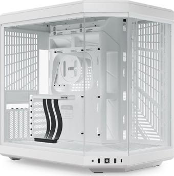 Y70 Snow White Temperli Cam USB 3.2 E-ATX Dual Chamber Mid Tower Gaming Kasa (CS-HYTE-Y70-WW)