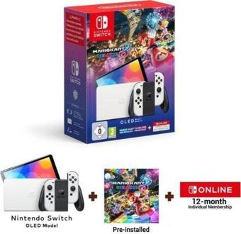 Nintendo Switch OLED Konsol Sarı + Mario Kart 8 Deluxe + 12 Ay NSO