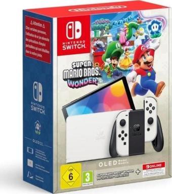 Nintendo Switch OLED Oyun Konsolu + Super Mario Bros. Wonder + 12 Ay Switch Online Paket