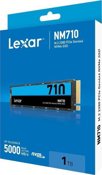 LEXAR SSD NM710X 1TB HIGH SPEED PCIe GEN 4X4 M.2 NVMe UP TO 5000 MB/S READ AND 4500 MB/S WRITE LNM710X001T-RNNNG