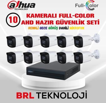 Dahua 10 Kameralı 40 Metre Renkli Gece Görüşlü Fullhd Dahili Mikrofonlu Kamera Seti