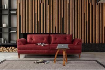 Perla Sofa Madrid Üçlü Yataklı Koltuk Bora Bordo