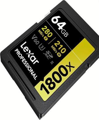 Lexar 64GB Gold Series 1800x UHS-II SDXC Hafıza Kartı 280mbs