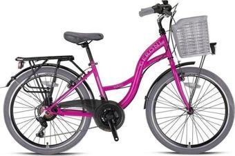 Geroni Sırıo 24 Jant City Bike - 21 Vites - V.B. - Fuşya-Gri - Shimano-