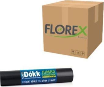 Florex Dökk Jumbo Boy Çöp Torbası 80X110 1 Koli 9 Rulo