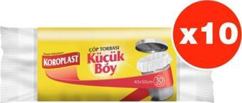 Koroplast Güçlü Küçük Boy 30Lu Çöp Torbası X 10 Paket (40*50 Cm)