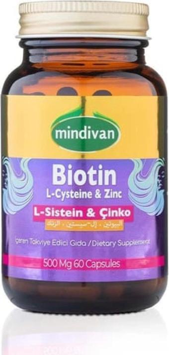 Biotin & L-Sistein & Çinko 500 Mg 60 Kapsül