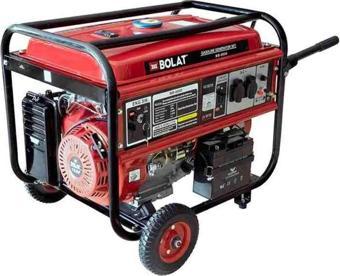 Bolat MB6000 5.5kW 6.5kVa 13bg 340cc 75kg Tekerli İpli Monofaze Benzinli Jeneratör