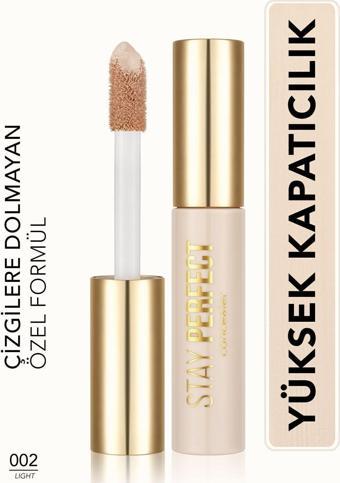 Flormar Doğal Bitişli Kapatıcı (SICAK ALT TON) - Stay Perfect Concealer - 002 Light - 8682536085465