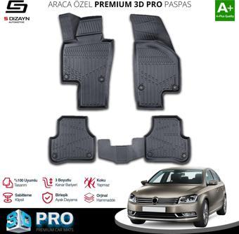 S-Dizayn VW Passat B7 3D Pro Havuzlu Paspas 2010-2014 A+ Kalite