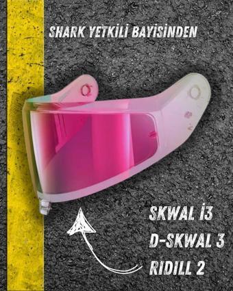 Shark Skwal i3, D-Skwal 3, Ridill 2 Kask Vizör - Pembe İridium